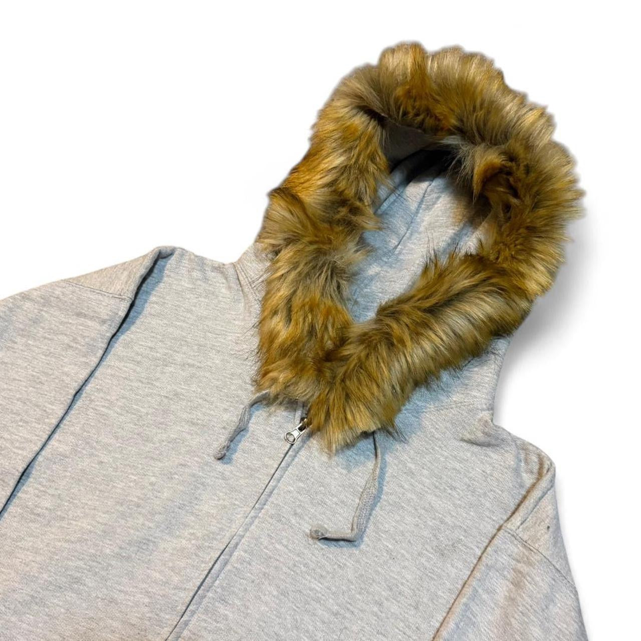 Heather Grey Fur Hoodie