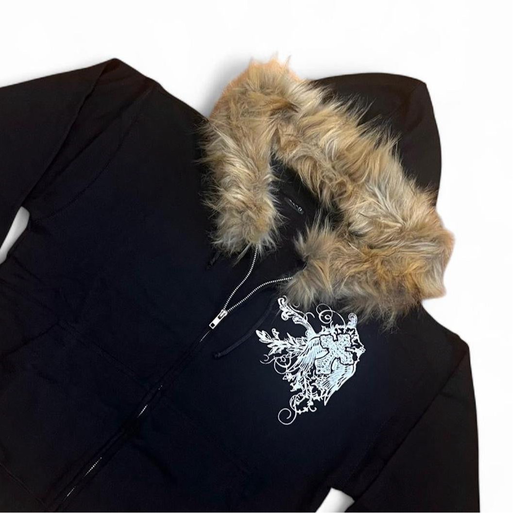 Ballistics Black&Brown Fur Hoodie