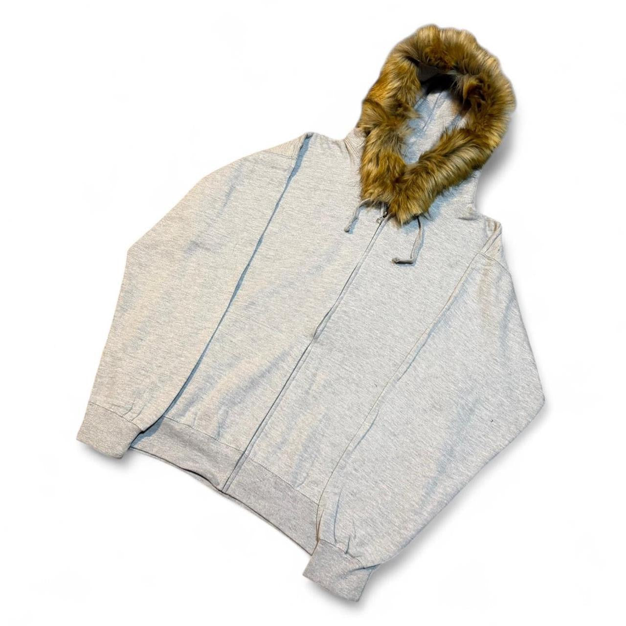 Heather Grey Fur Hoodie
