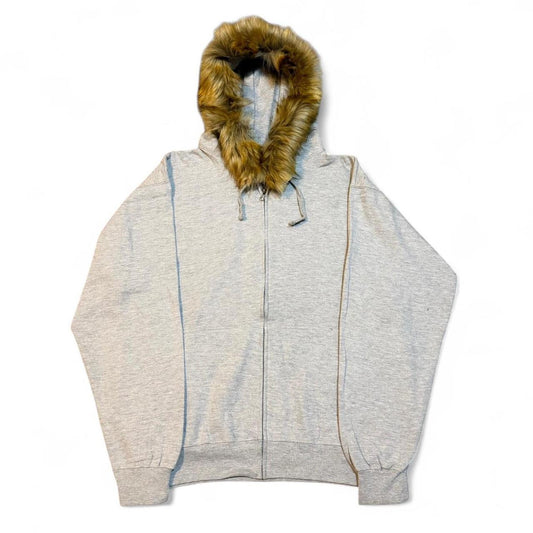 Heather Grey Fur Hoodie